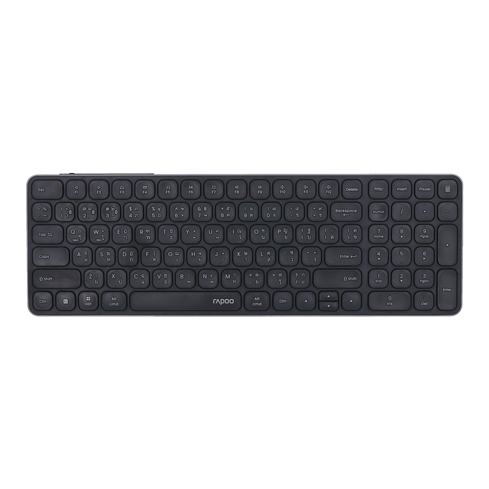 คีย์บอร์ดไร้สาย BLUETOOTH KEYBOARD (คีย์บอร์ดบลูทูธ) RAPOO E9350L-BK (BLACK) (CHICLET NON-LED EN/TH)