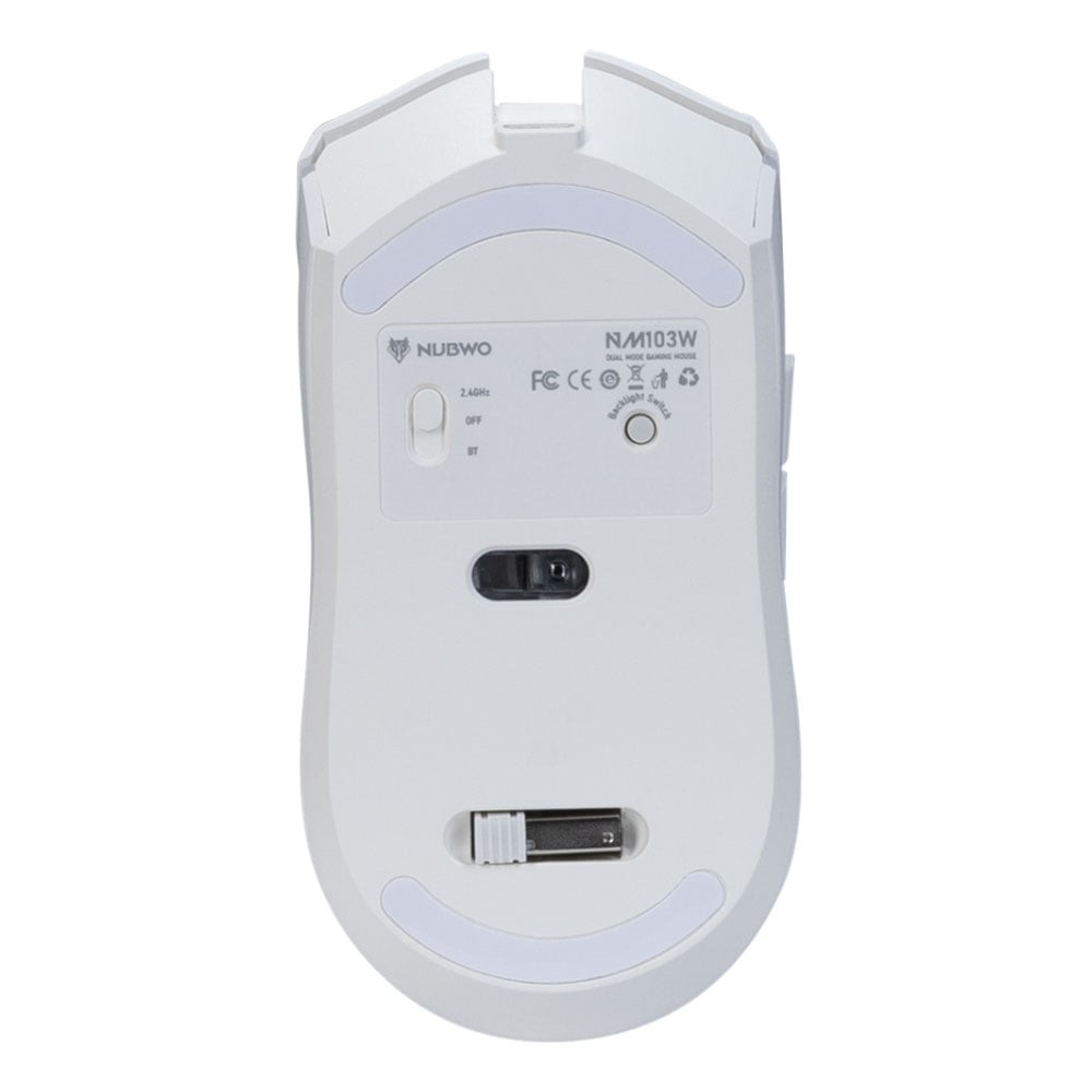 เมาส์ไร้สาย WIRELESS MOUSE (เมาส์ไร้สาย) NUBWO NM-103W - DUAL MODE GAMING WHITE