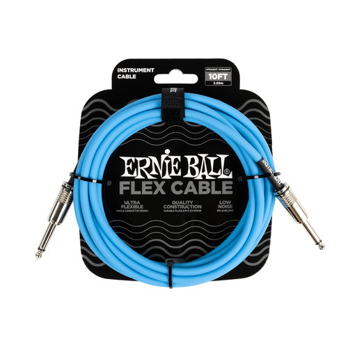 ERNIE BALL ERNIE BALL 6412 สายโล่ตราสาร 10ft FLEX 3.04m SS สีฟ้า
