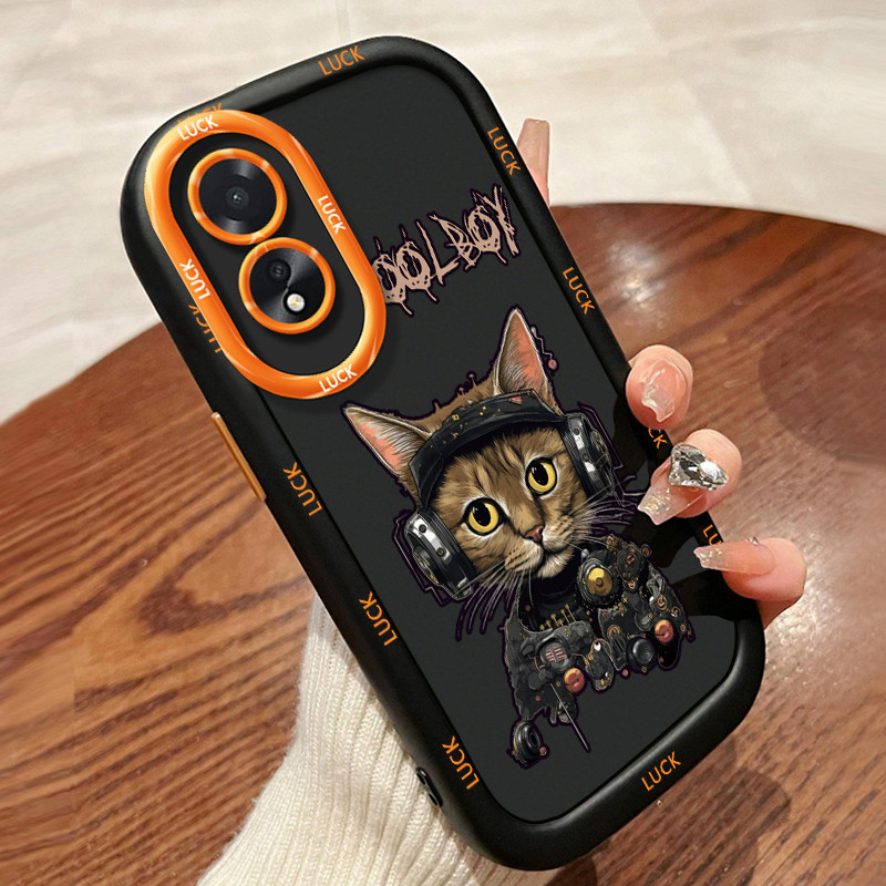 เคสสำหรับ OPPO A18 A38 เคสโทรศัพท์แมวน่ารักกันกระแทกป้องกันการตก