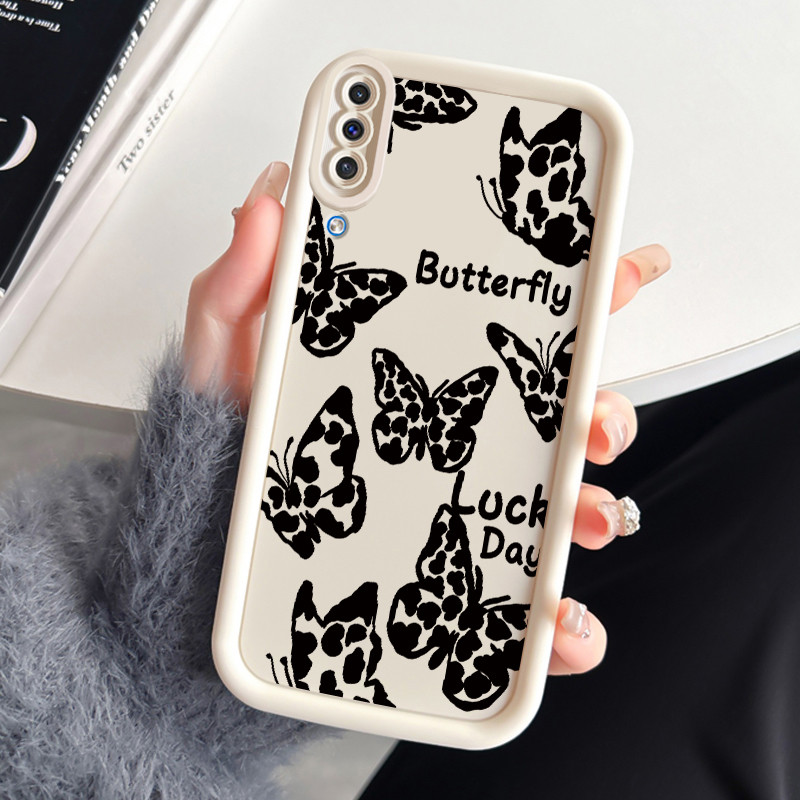 เคสสำหรับ Samsung Galaxy A50 A50s A30s เคสโทรศัพท์ผีเสื้อที่สวยงามสามสีซิลิโคนกันกระแทก