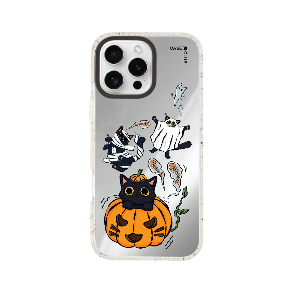 CaseClub เคสไอโฟน เคส กระจก Halloween Cat