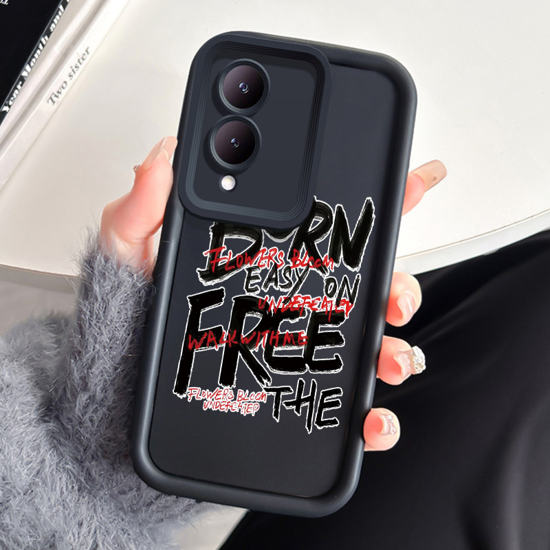 เคสสำหรับ VIVO Y17S Y36i G2 Y28 5G เคสโทรศัพท์คําบุคลิกภาพสามสีซิลิโคนกันกระแทก