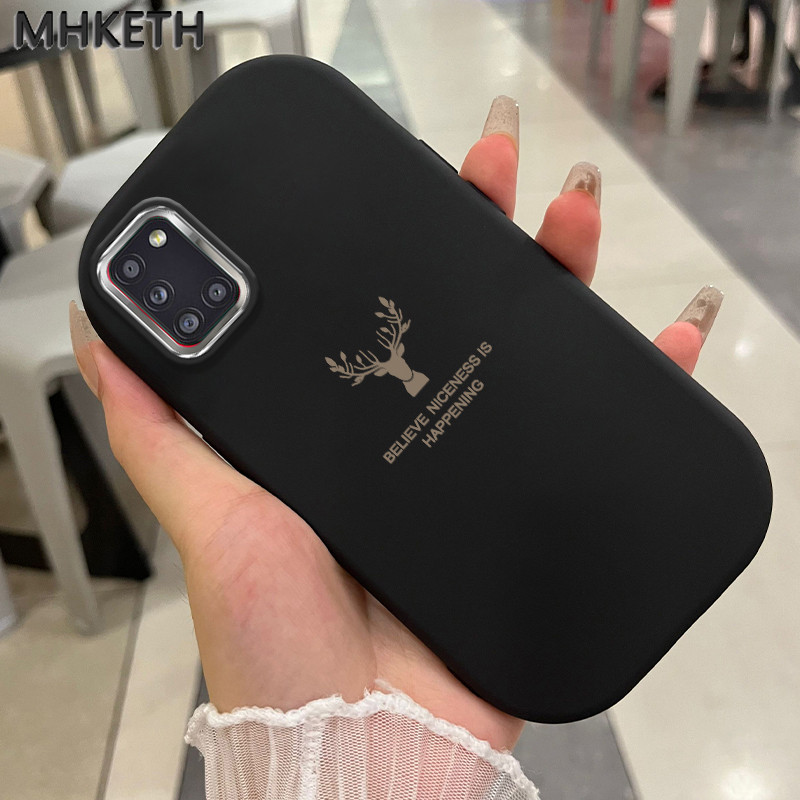 MHKETH เคสสำหรับ Samsung Galaxy A31 เคสการออกแบบหัวกวางขั้นสูงเคสโทรศัพท์ง่าย