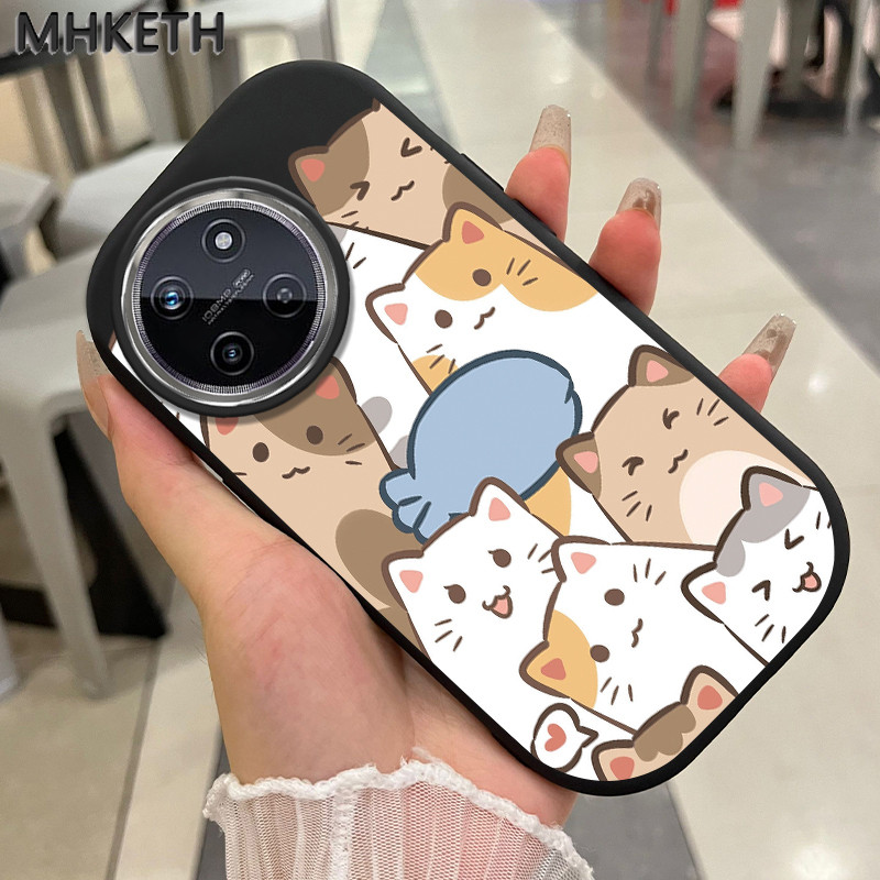 MHKETH เคสสำหรับ Realme 11 5G 11X 5G C67 5G Narzo 60X 5G เคสป้องกันโทรศัพท์ตกซิลิโคนรูปแมวการ์ตูน ราคา ถูกที่สุด ดีลบีเคเค