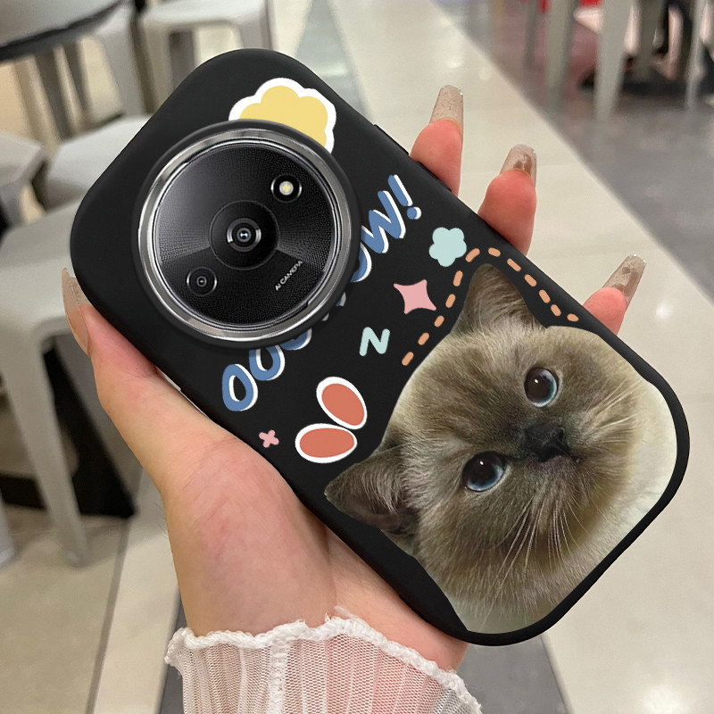 เคสสำหรับ Xiaomi Redmi A3 A3X POCO C61 เคสโทรศัพท์แมวกันกระแทกกลมและอ้วน – โปรปัง