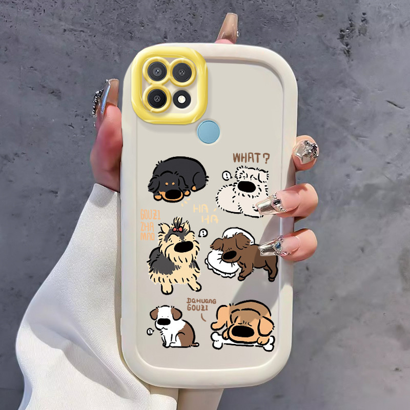 เคสสำหรับ OPPO A15 A15s A35 4G เคสโทรศัพท์สุนัขน่ารักกันกระแทกป้องกันการตก
