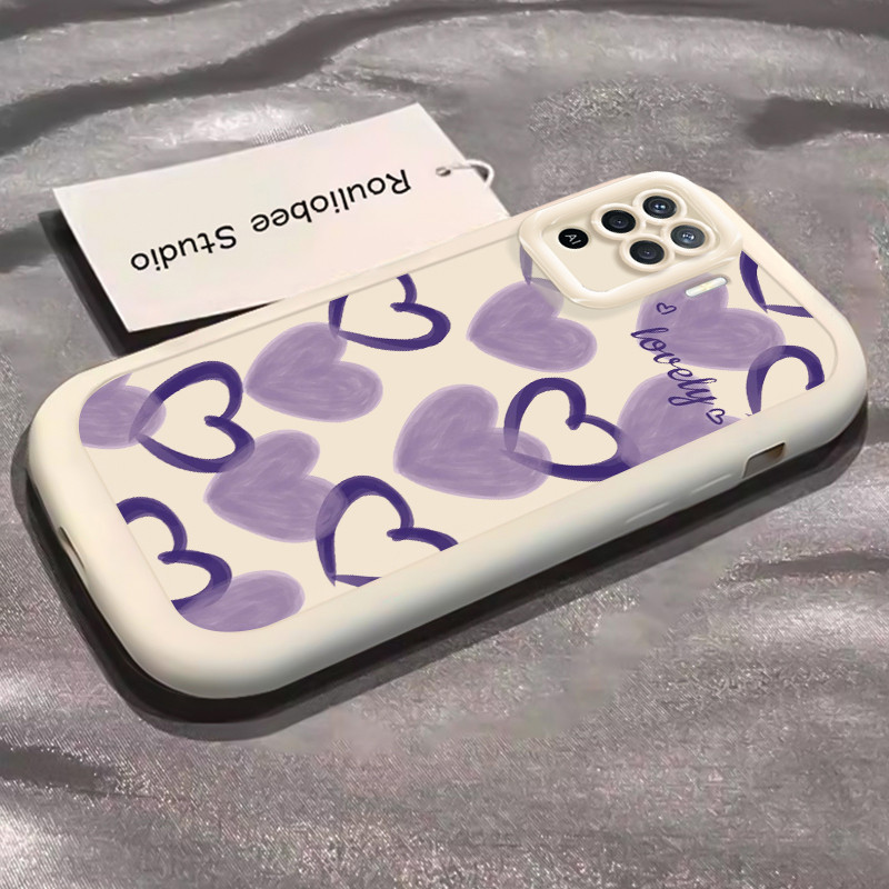 เคสสำหรับ OPPO A94 Reno 5F Reno5 F Reno 5 Lite F19 Pro เคสโทรศัพท์รูปหัวใจกันกระแทกป้องกันการตก