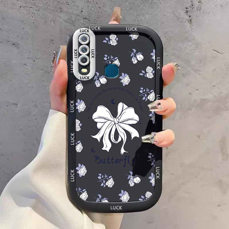 เคสสำหรับ VIVO Y12 Y15 Y17 Y11 2019 Y12i Y3 Y3s 2020 เคสโทรศัพท์ดอกไม้กุทัณฑ์หมีกันกระแทก