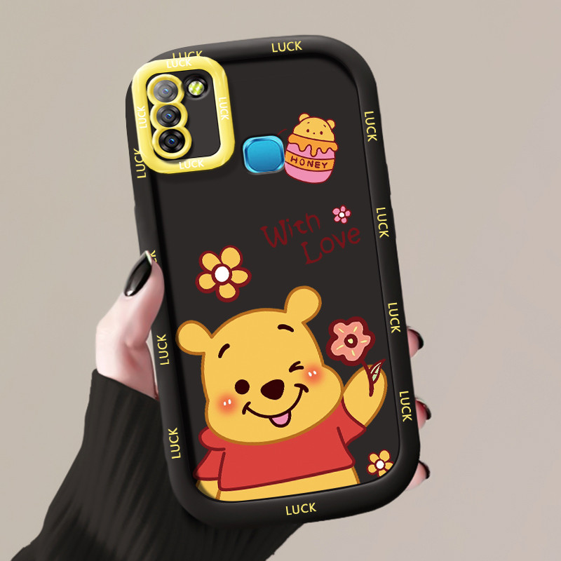 เคสสำหรับ Infinix Smart 5 Smart 6 Ram 3 Hot 10 Lite เคสโทรศัพท์หมีหมูกันกระแทกป้องกันการตก