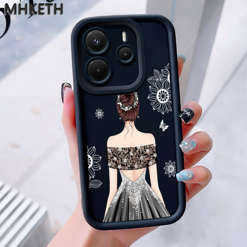 เคสสำหรับ Xiaomi Redmi Note 14 4G Note 14 Pro Plus 5G POCO X7 5G X7 Pro 5G เคสโทรศัพท์มีลายสาวโรแมนติกและทันสมัย