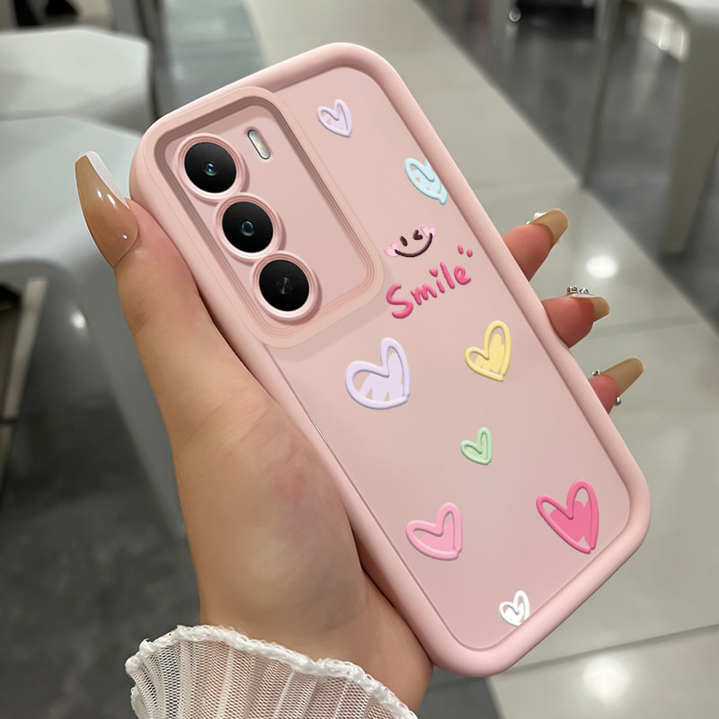 เคสสำหรับ Realme C75 4G C75X 4G 14X 5G เคสโทรศัพท์รูปหัวใจรอยยิ้มแมวซิลิโคนกันกระแทก