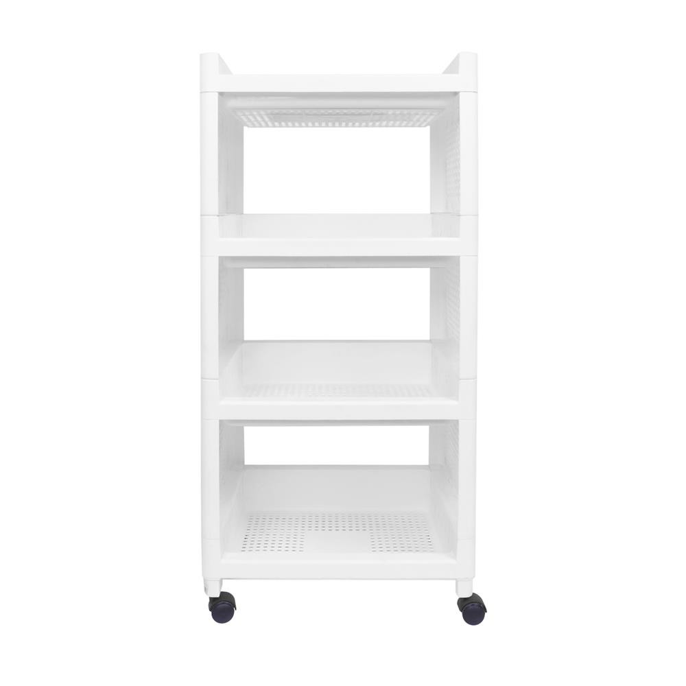 STACKO ชั้นวางของ 4 ชั้น มีล้อ IVA 29.5X36X77 ซม. สีขาว จัดส่งโดย HomePro