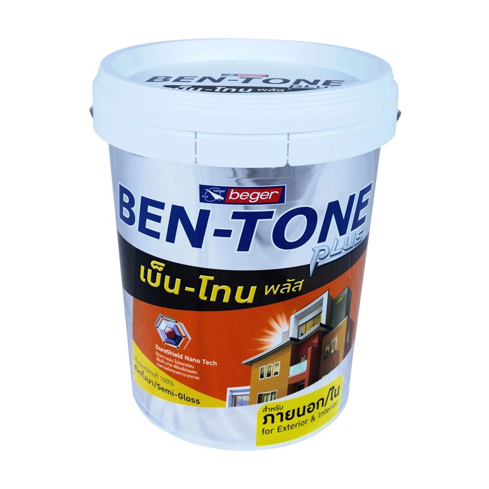 BEGER สีน้ำทาภายนอก ชนิดด้าน BENTONE E300 สีขาว 5 แกลลอน จัดส่งโดย HomePro