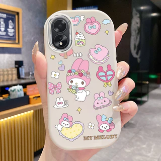 เคสสำหรับ OPPO A18 A38 เคสโทรศัพท์กระต่ายกันกระแทกกลมและอ้วน