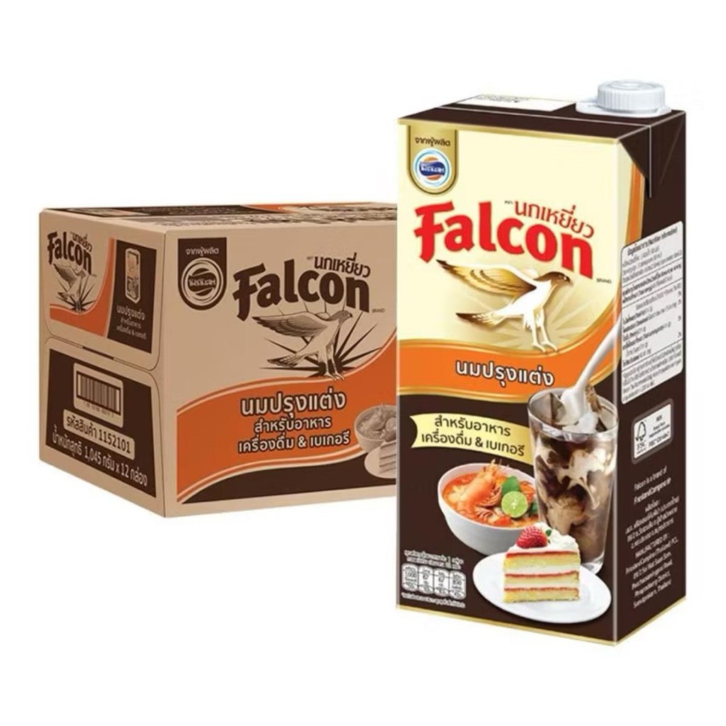 (ยกลัง) Falcon นมข้นจืด ตรานกเหยี่ยว 1045มล. (12 กล่อง)