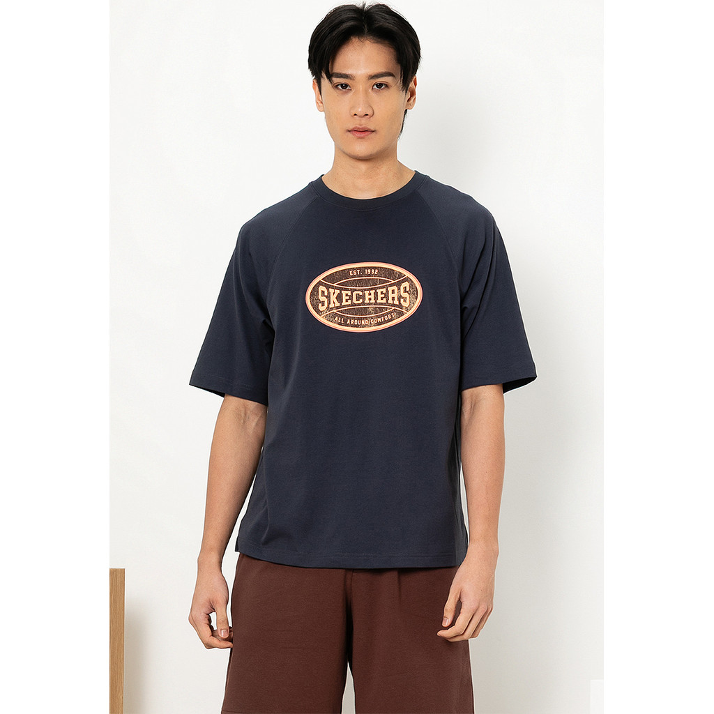 Skechers สเก็ตเชอร์ส เสื้อยืดผู้ชาย Men Raglan Sleeve Tee Apparel - SL325M383-00W5