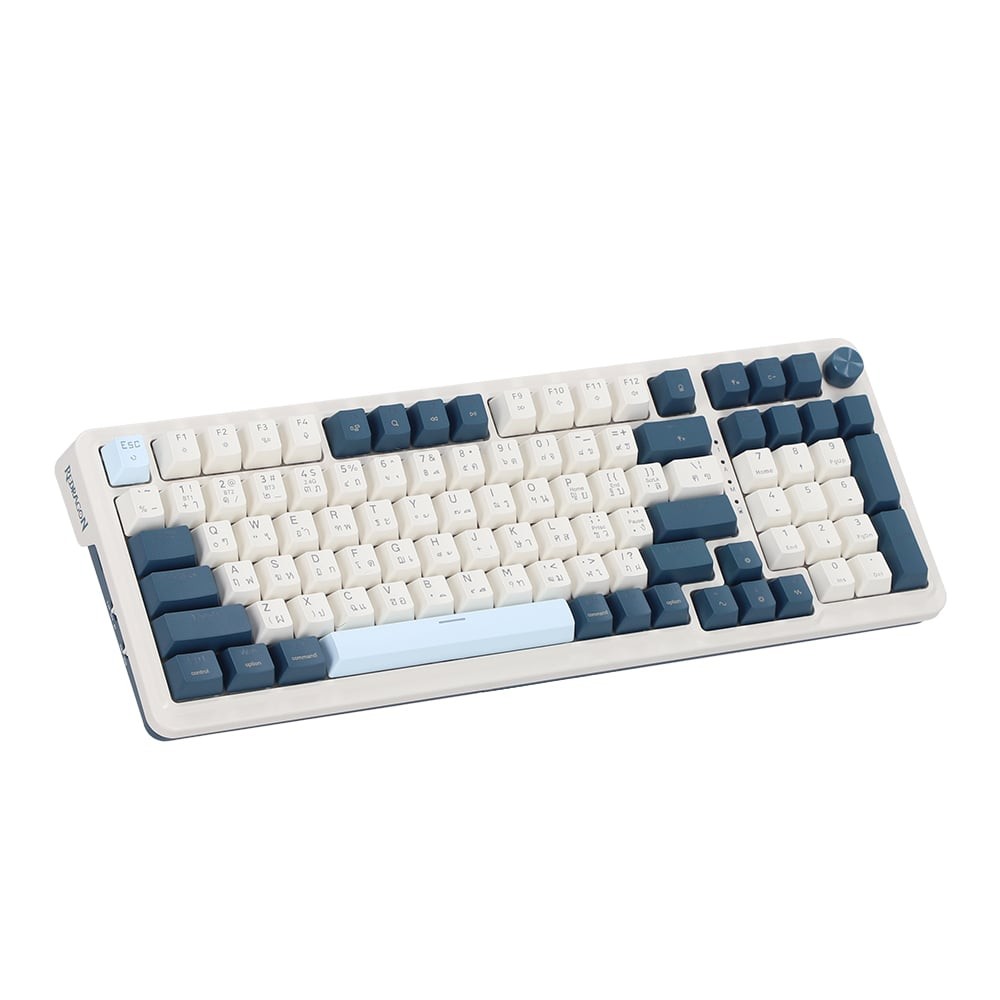 WIRELESS KEYBOARD (คีย์บอร์ดไร้สาย) REDRAGON K686 EISA PRO (WHITE-BLUE) (BROWN SWITCH RGB EN/TH)