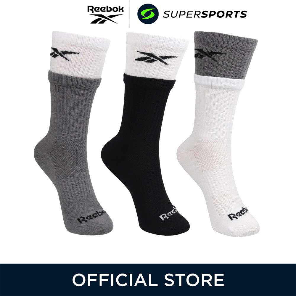 REEBOK Double Welt Crew ถุงเท้าผู้ชาย (แพ็ค 3 คู่)