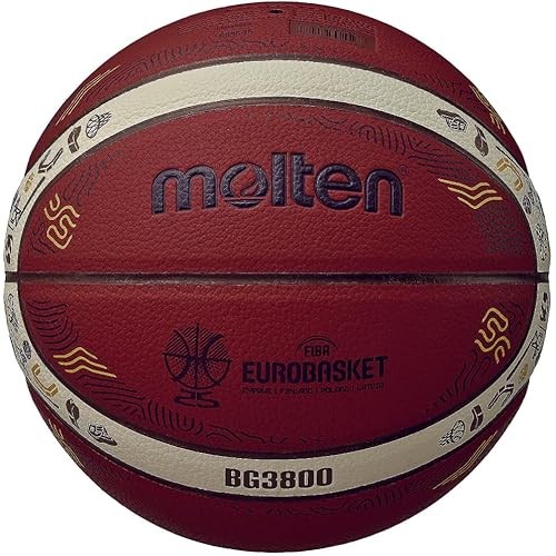 บาสเกตบอลหลอมเหลว Eurobasket 2025 รุ่นหนังเทียมสังเคราะห์ No.5 Ball B5G3800-E5Z
