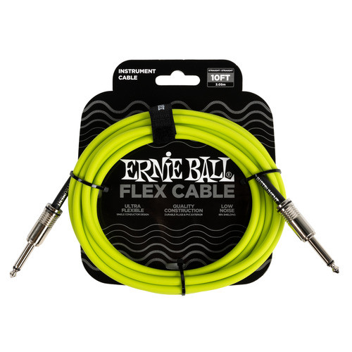 ERNIE BALL ERNIE BALL 6414 สายโล่ตราสาร 10ft FLEX 3.04m SS สีเขียว

