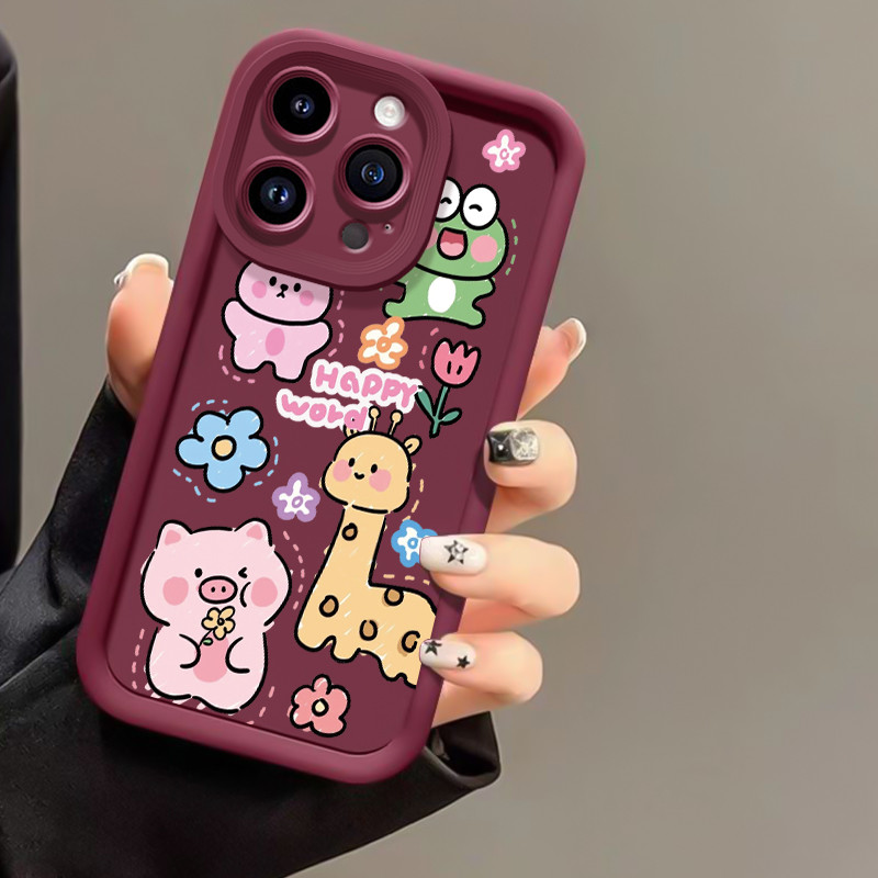 เคสสำหรับ VIVO Y91C Y90 Y1s เคสโทรศัพท์สัตว์น่ารักสามสีซิลิโคนกันกระแทก - รูปที่ 5