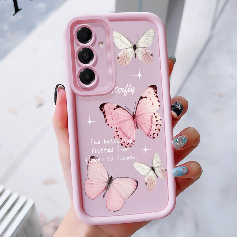 เคสสำหรับ Samsung A16 4G A16 5G เคสโทรศัพท์ผีเสื้อสวยสามสีซิลิโคนกันกระแทก