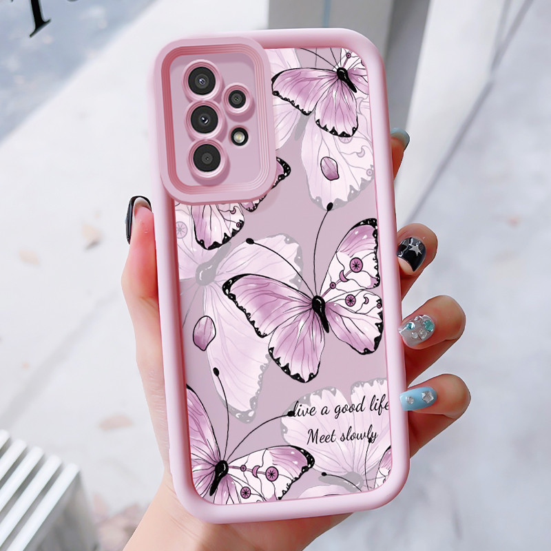 เคสสำหรับ Samsung A13 4G A13 Lite A13 5G A04s เคสโทรศัพท์ผีเสื้อซิลิโคนกันกระแทก