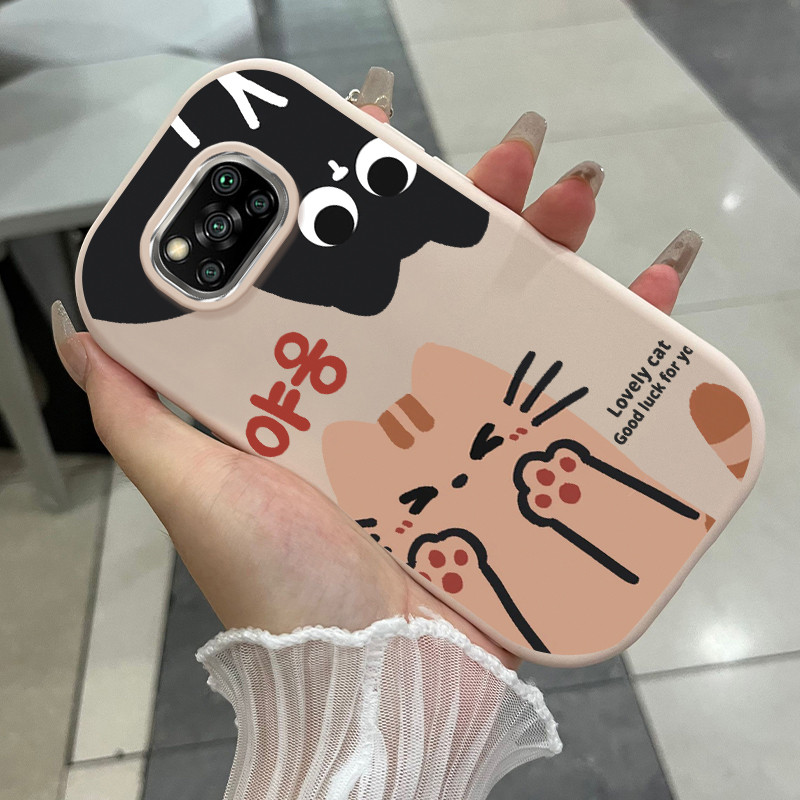 เคสสำหรับ Xiaomi POCO X3 Pro X3 NFC F3 13T Pro เคสโทรศัพท์แมวน่ารักกันกระแทกกลมและอ้วน