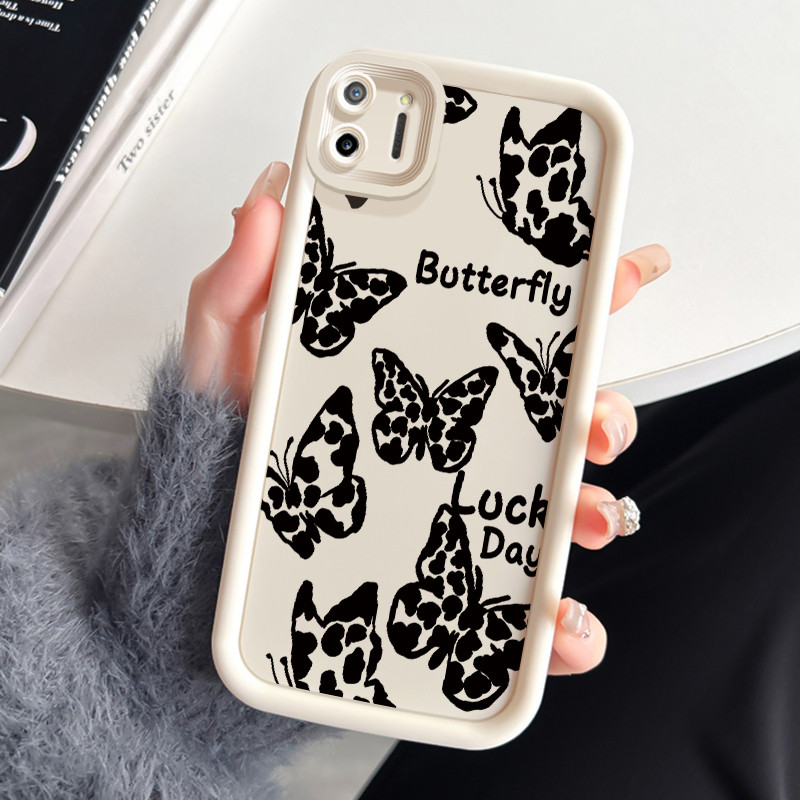 เคสสำหรับ Realme C11 2020 เคสโทรศัพท์ผีเสื้อที่สวยงามสามสีซิลิโคนกันกระแทก