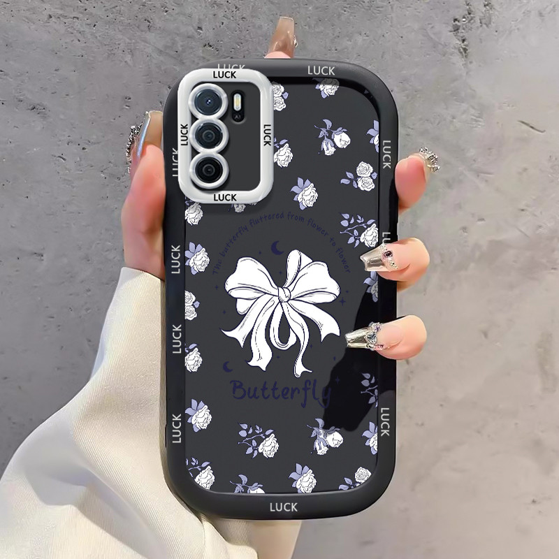 เคสสำหรับ OPPO A16 A16s A54s เคสโทรศัพท์ดอกไม้กุทัณฑ์หมีกันกระแทก