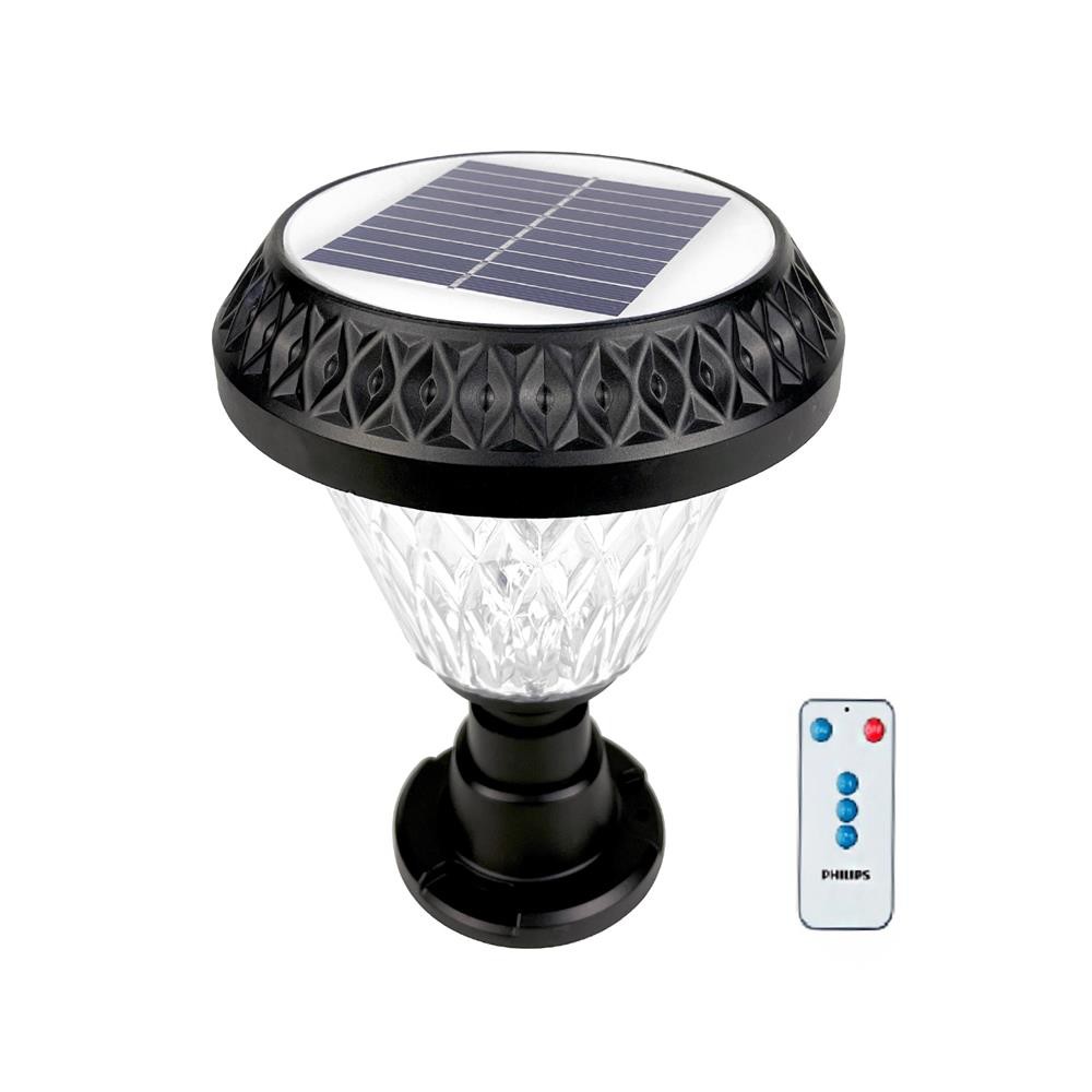 HomePro ไฟหัวเสา SOLAR  BGC010 LED3/730 R GATE 2.1 วัตต์ WARM WHITE สีดำ แบรนด์ PHILIPS