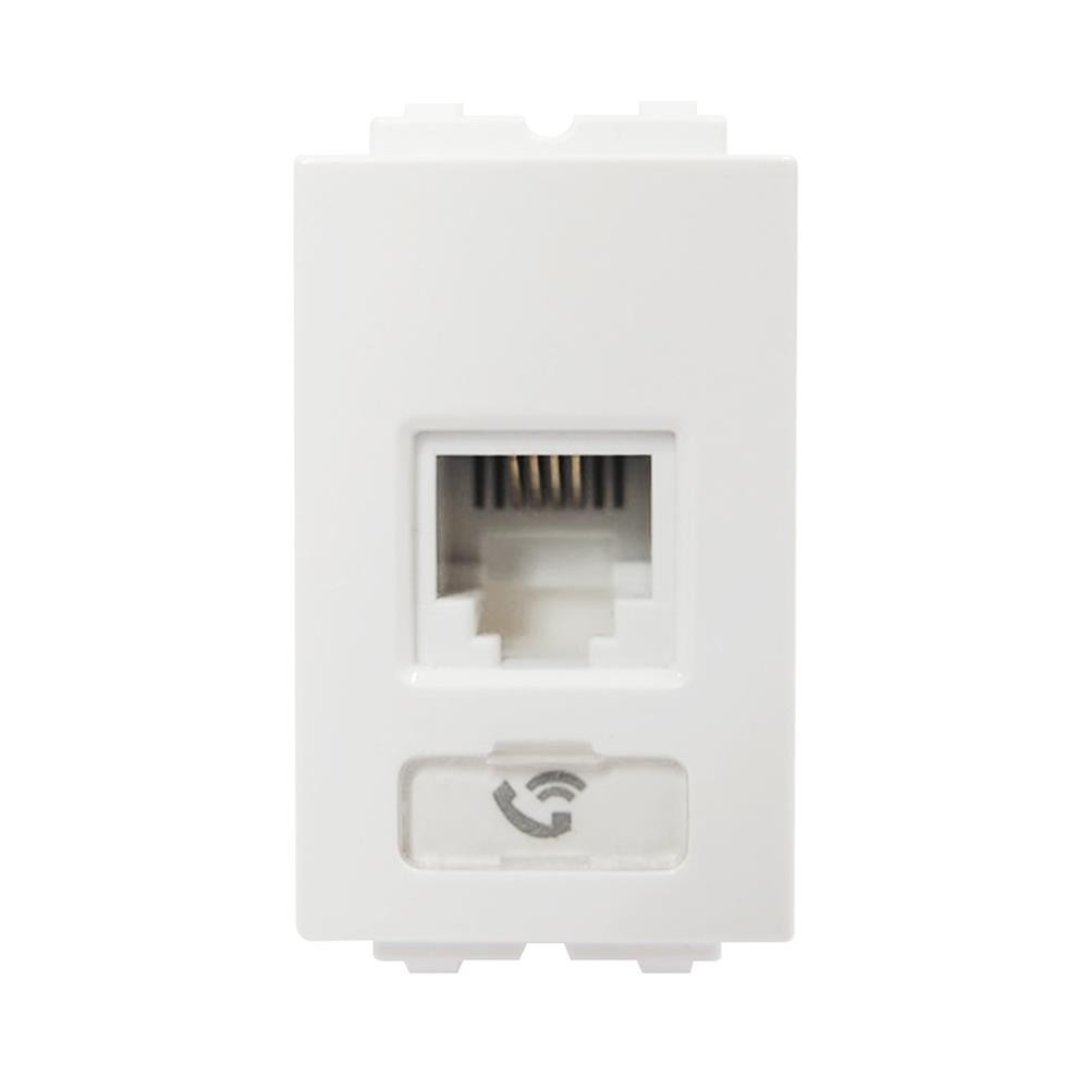 ELECKTA เต้ารับโทรศัพท์ BASIC 6P/4C RJ11 สีขาว จัดส่งโดย HomePro