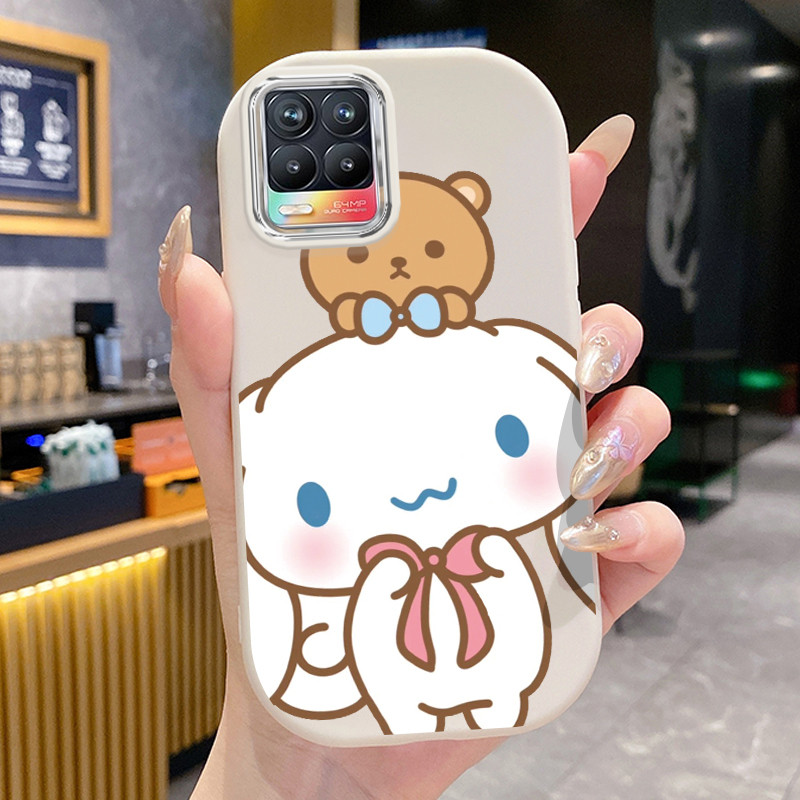 เคสสำหรับ Realme 8 5G 8s 5G Q3 Q3i V13 5G Narzo 30 5G เคสโทรศัพท์สุนัขหมีกันกระแทกกลมและอ้วน
