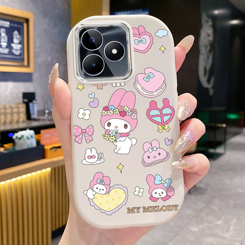 เคสสำหรับ Realme C53 C51 C51s Narzo N53 Note 50 เคสโทรศัพท์กระต่ายกันกระแทกกลมและอ้วน