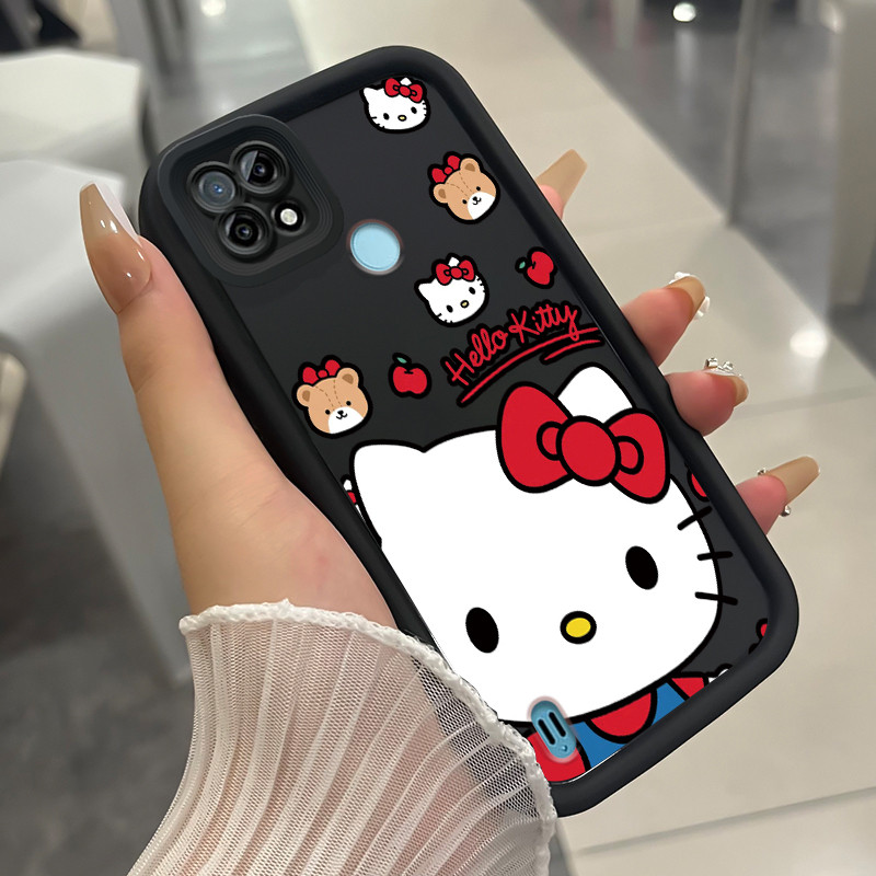 เคสสำหรับ Realme C21 เคสโทรศัพท์แมวสามสีซิลิโคนกันกระแทก