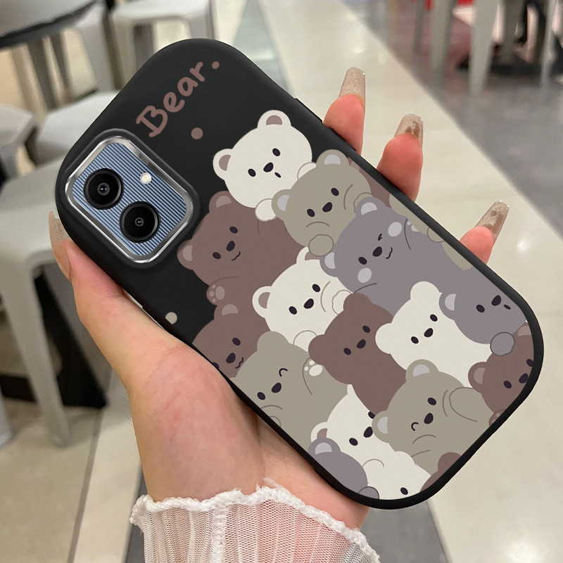 เคสสำหรับ Samsung A05 F05 M05 A05s A06 4G เคสโทรศัพท์สัตว์น่ารักกันกระแทกกลมและอ้วน