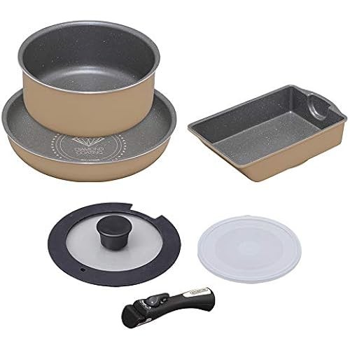 IRIS OHYAMA Iris Oyama ชุดหม้อกระทะ นาฬิกา 6 o สําหรับไฟแก๊สเท่านั้น น้ําหนักเบา ทําความสะอาดง่าย ด้