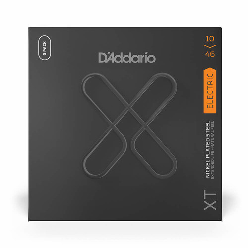 D'Addario Daddario D Addario สายกีตาร์ไฟฟ้า Xt เคลือบไฟปกติ .010-.046 Xte1046-3P 3Set Pack

