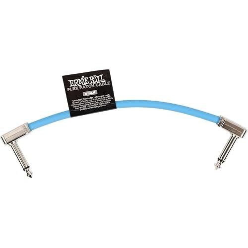 ERNIE BALL ERNIE BALL สายแพทช์กีตาร์/เบส Flex Cables 6455 Blue 6" 15cm
