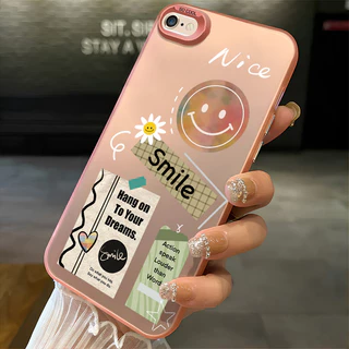 เคสสำหรับ iPhone 6 Plus 6s Plus 7 Plus 8 Plus SE 2020 X Xr Xs Max เคสโทรศัพท์รอยยิ้มดอกไม้รูปหัวใจกันกระแทก