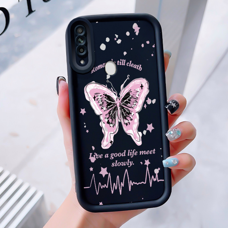 เคสสำหรับ OPPO A18 A38 A2x A31 2020 A8 เคสโทรศัพท์ผีเสื้อที่สวยงามสามสีซิลิโคนกันกระแทก
