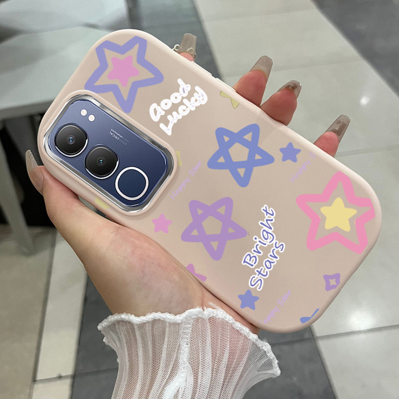 เคสสำหรับ VIVO Y19s Y29 5G เคสโทรศัพท์มีสีสันดาวกันกระแทกกลมและอ้วน