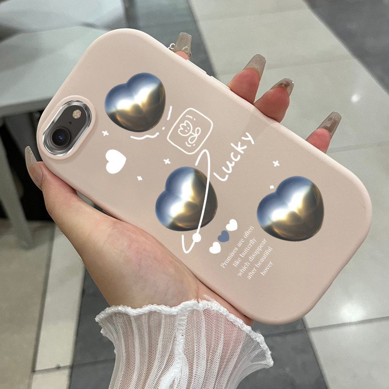 เคสสำหรับ iPhone 6 Plus 6s Plus 7 Plus 8 Plus X Xs Max Xr 11 Pro Max เคสโทรศัพท์รูปหัวใจกันกระแทกกลมและอ้วน
