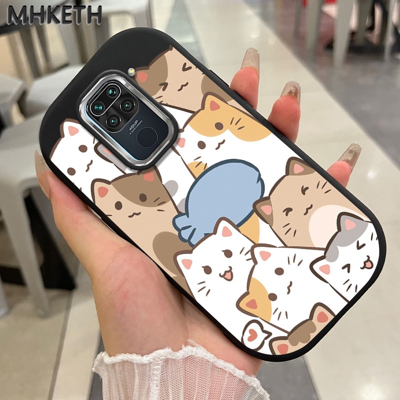 MHKETH เคสสำหรับ Xiaomi Redmi Note 9 Note 9s Note 9 Pro POCO M2 Pro เคสป้องกันโทรศัพท์ตกซิลิโคนรูปแมวการ์ตูน