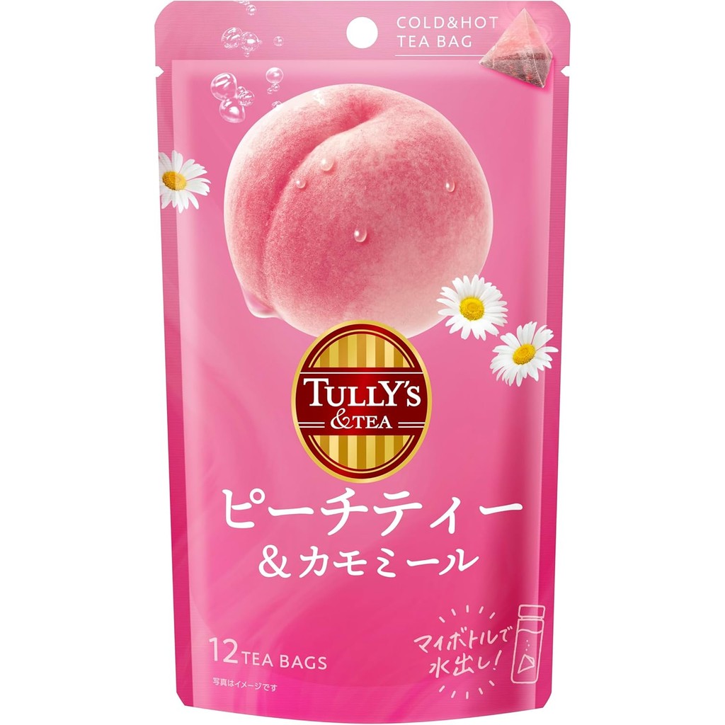 Tully's and Tea Peach Tea & Chamomile, 0.1 oz (3 g) x 12 Tea BagsDirectly from Japan