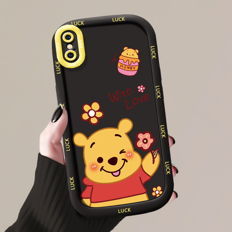 เคสสำหรับ iPhone X Xs Xr Xs Max 7 Plus 8 Plus เคสโทรศัพท์หมีหมูกันกระแทกป้องกันการตก
