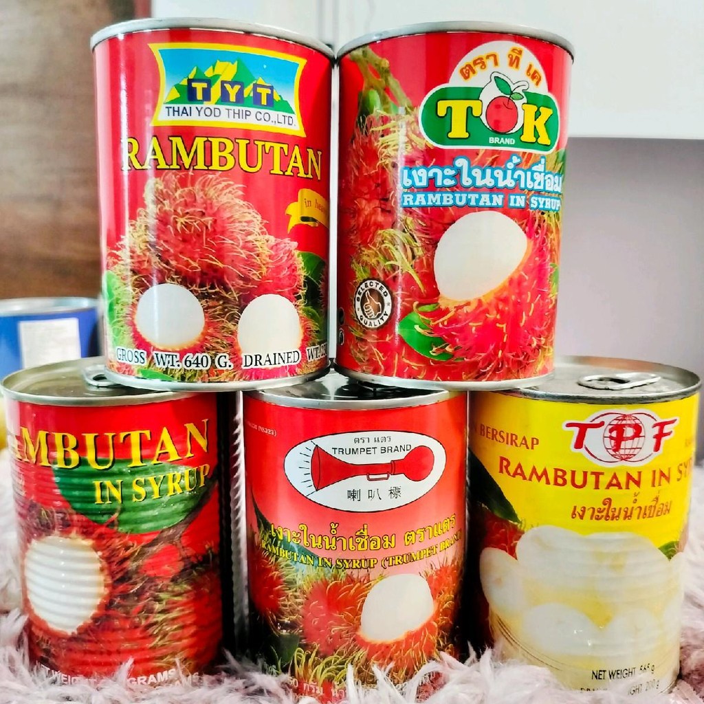 ชุดเงาะกระป๋องรวม5แบนด์ เงาะTpf เงาะทีเค เงาะแตร เงาะไทยยอดทิพย์ เงาะหัวสิงห์