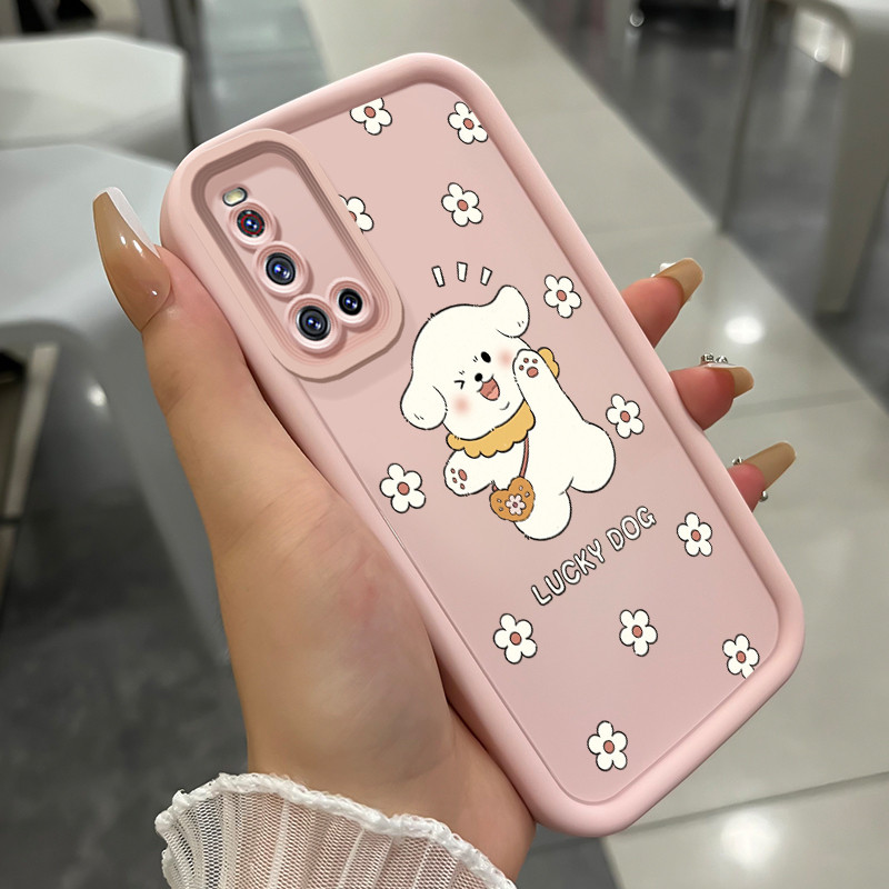 เคสสำหรับ VIVO V19 เคสโทรศัพท์สุนัขนําโชคสามสีซิลิโคนกันกระแทก