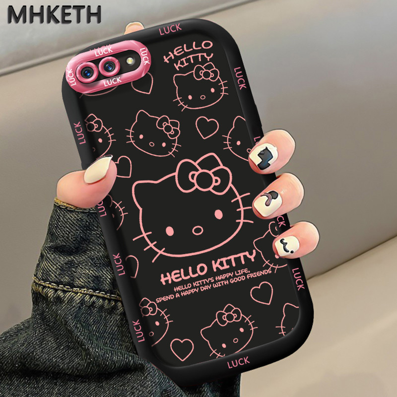 MHKETH เคสสำหรับ OPPO A5 A3s A12E Realme C1 เคสมือถือลายแมวน่ารักและเป็นที่นิยม